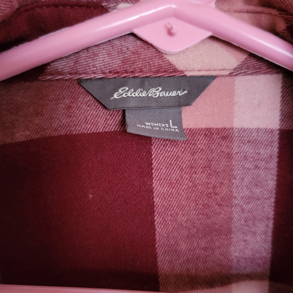 Eddie Bauer Womens Plaid Button-Down long-sleeve Shirt, Size L - Picture 5 of 7